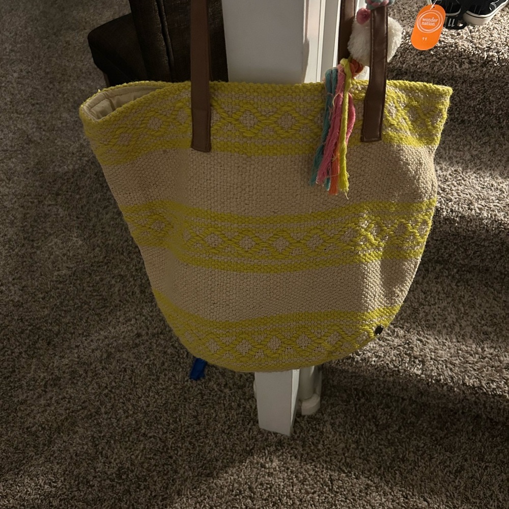 Billabong Yellow and Cream Hobo Bag
